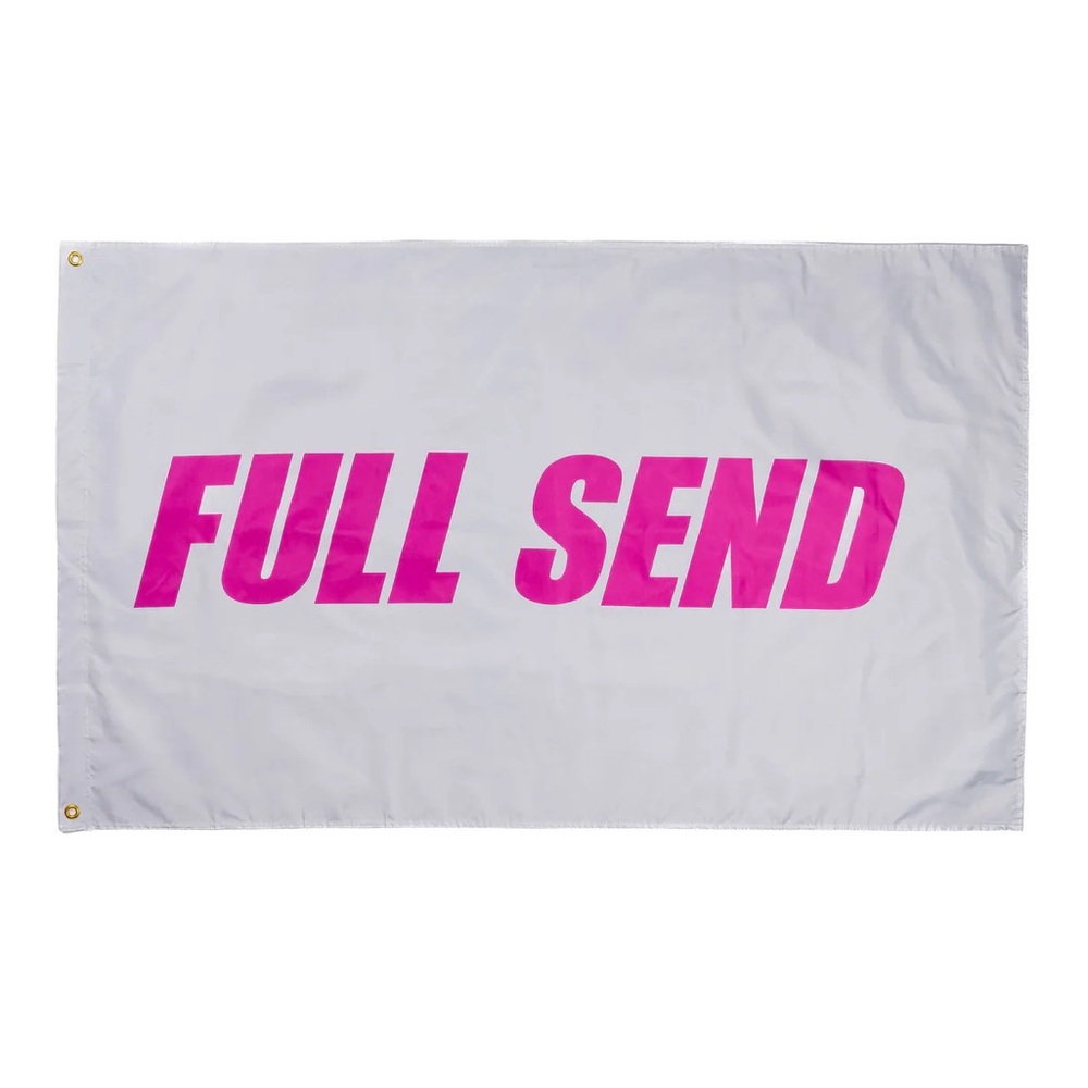 Full Send Pink and light gray banner 3x5 ft